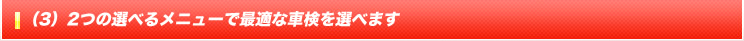 (3)2つの選べるメニューで最適な車検を選べます。