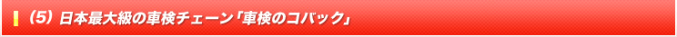(5) 日本一の車検チェーン「車検のコバック」。